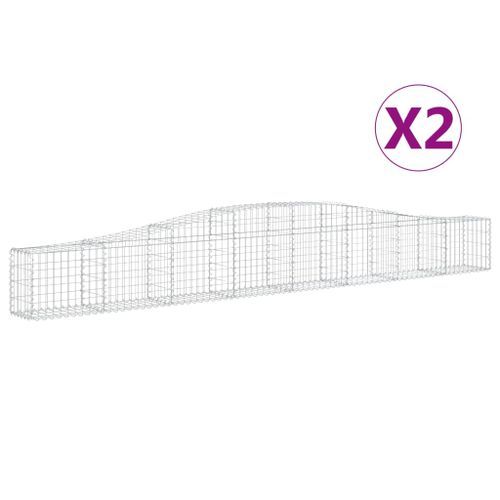 Paniers à gabions arqués 2 pcs 400x30x40/60 cm Fer galvanisé - Photo n°2; ?>