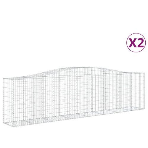 Paniers à gabions arqués 2 pcs 400x50x100/120 cm Fer galvanisé - Photo n°2; ?>