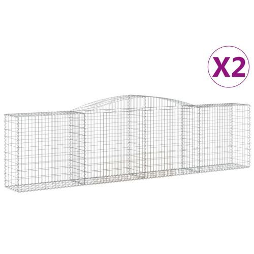 Paniers à gabions arqués 2 pcs 400x50x100/120 cm Fer galvanisé - Photo n°2; ?>