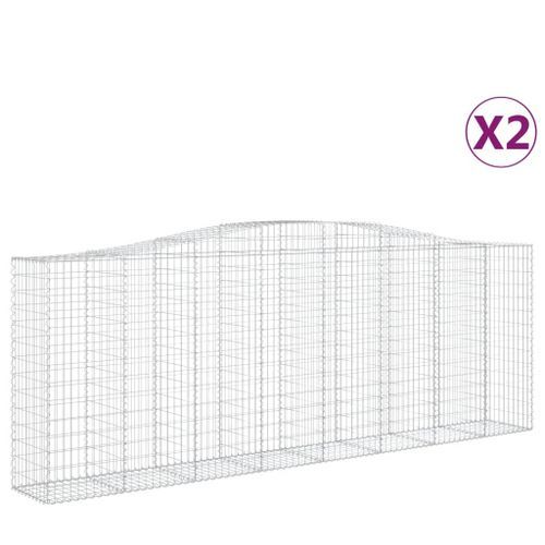 Paniers à gabions arqués 2 pcs 400x50x140/160 cm Fer galvanisé - Photo n°2; ?>