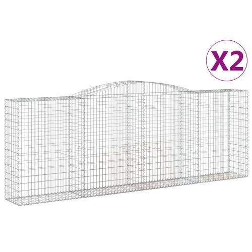 Paniers à gabions arqués 2 pcs 400x50x140/160 cm Fer galvanisé - Photo n°2; ?>