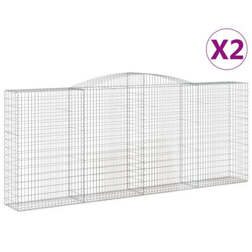 Paniers à gabions arqués 2 pcs 400x50x160/180 cm fer galvanisé - Photo n°2; ?>