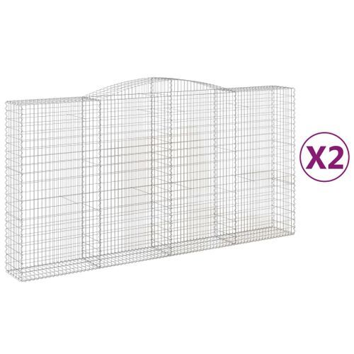 Paniers à gabions arqués 2 pcs 400x50x200/220 cm Fer galvanisé - Photo n°2; ?>