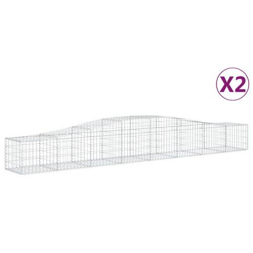 Paniers à gabions arqués 2 pcs 400x50x40/60 cm Fer galvanisé - Photo n°2; ?>