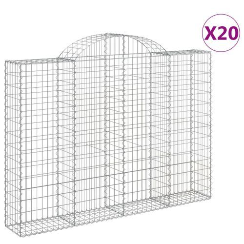 Paniers à gabions arqués 20 pcs 200x30x140/160 cm Fer galvanisé - Photo n°2; ?>