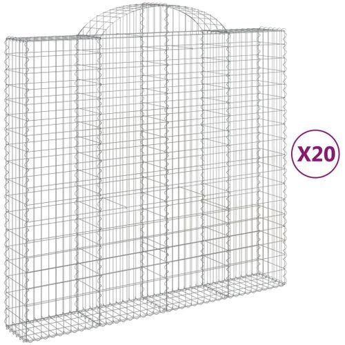 Paniers à gabions arqués 20 pcs 200x50x180/200 cm Fer galvanisé - Photo n°2; ?>