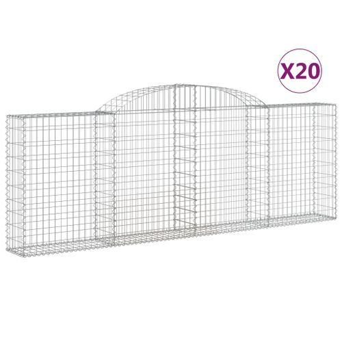 Paniers à gabions arqués 20 pcs 300x30x100/120 cm fer galvanisé - Photo n°2; ?>