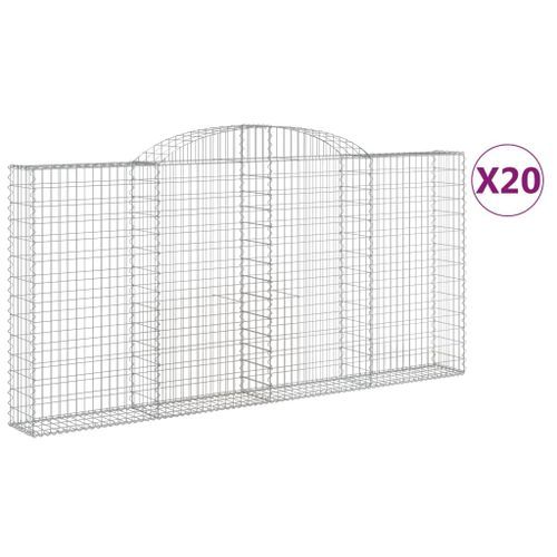 Paniers à gabions arqués 20 pcs 300x30x140/160 cm fer galvanisé - Photo n°2; ?>