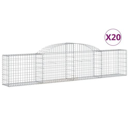 Paniers à gabions arqués 20 pcs 300x30x60/80 cm Fer galvanisé - Photo n°2; ?>