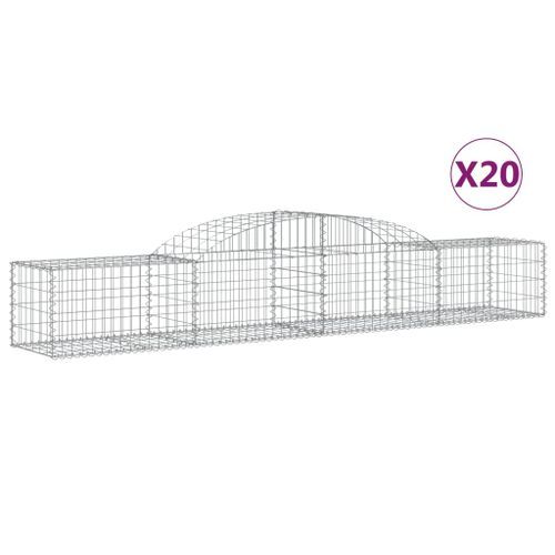 Paniers à gabions arqués 20 pcs 300x50x40/60 cm fer galvanisé - Photo n°2; ?>