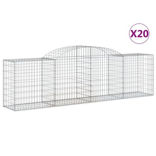 Paniers à gabions arqués 20 pcs 300x50x80/100 cm fer galvanisé - Photo n°2; ?>