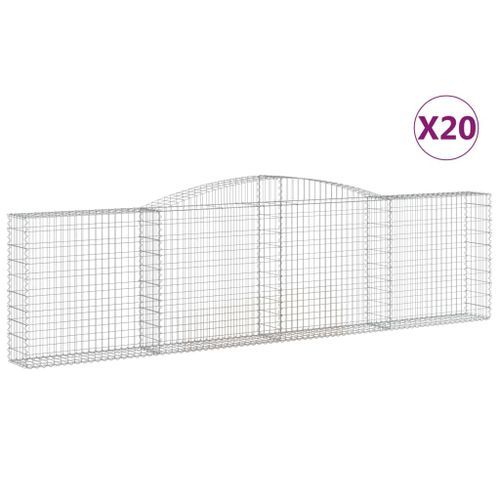 Paniers à gabions arqués 20 pcs 400x30x100/120 cm Fer galvanisé - Photo n°2; ?>