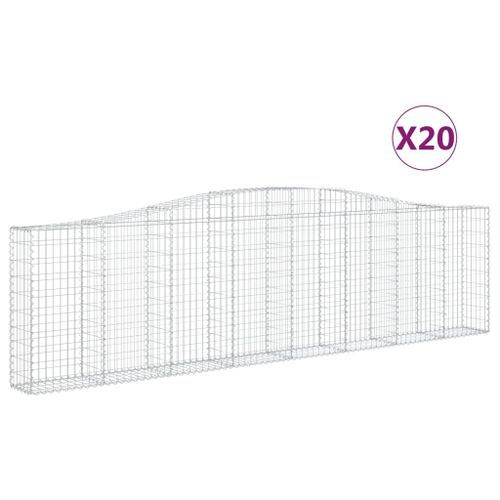 Paniers à gabions arqués 20 pcs 400x30x100/120 cm Fer galvanisé - Photo n°2; ?>