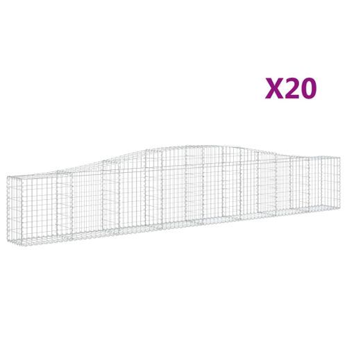 Paniers à gabions arqués 20 pcs 400x30x60/80 cm Fer galvanisé - Photo n°2; ?>