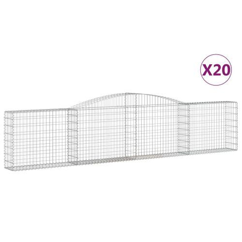 Paniers à gabions arqués 20 pcs 400x30x80/100 cm Fer galvanisé - Photo n°2; ?>