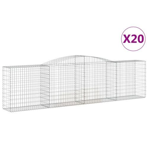 Paniers à gabions arqués 20 pcs 400x50x100/120 cm Fer galvanisé - Photo n°2; ?>