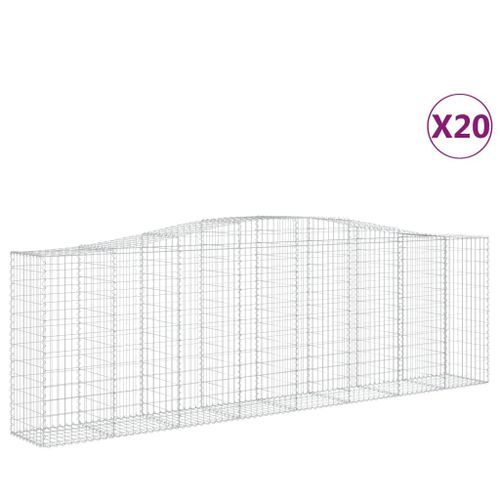 Paniers à gabions arqués 20 pcs 400x50x120/140 cm Fer galvanisé - Photo n°2; ?>