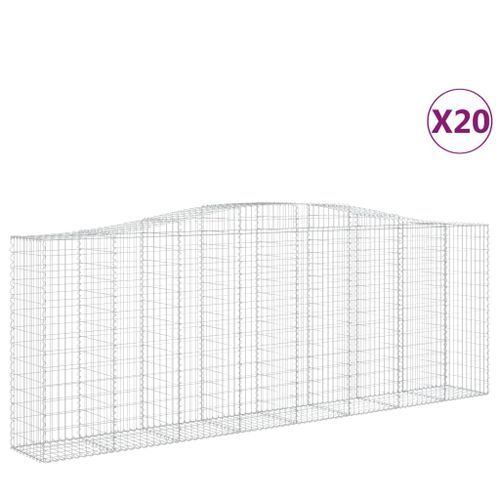 Paniers à gabions arqués 20 pcs 400x50x140/160 cm Fer galvanisé - Photo n°2; ?>