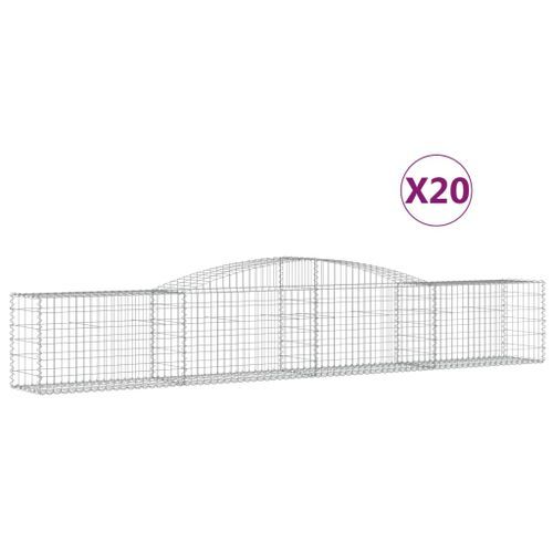 Paniers à gabions arqués 20 pcs 400x50x60/80 cm Fer galvanisé - Photo n°2; ?>