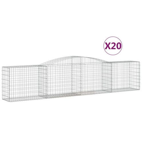 Paniers à gabions arqués 20 pcs 400x50x80/100 cm Fer galvanisé - Photo n°2; ?>