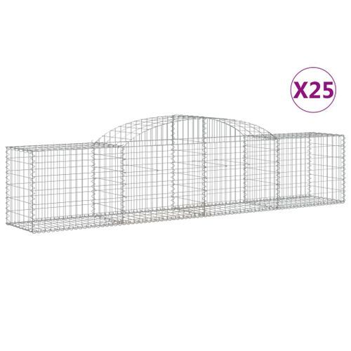 Paniers à gabions arqués 25 pcs 300x50x60/80 cm fer galvanisé - Photo n°2; ?>