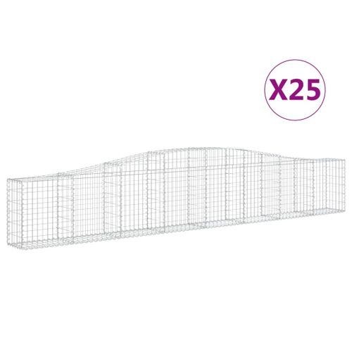 Paniers à gabions arqués 25 pcs 400x30x60/80 cm Fer galvanisé - Photo n°2; ?>