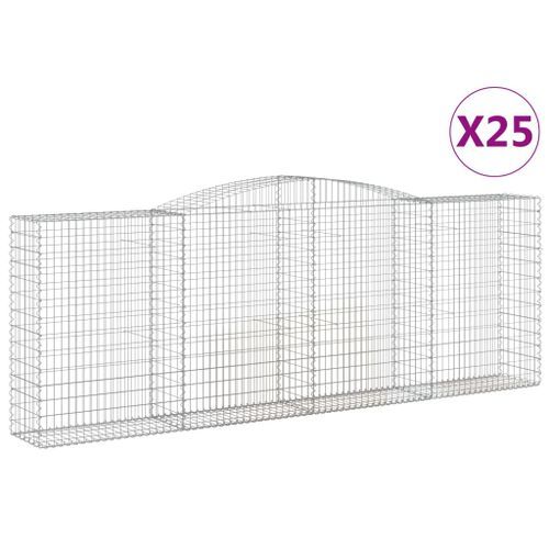 Paniers à gabions arqués 25 pcs 400x50x140/160 cm Fer galvanisé - Photo n°2; ?>