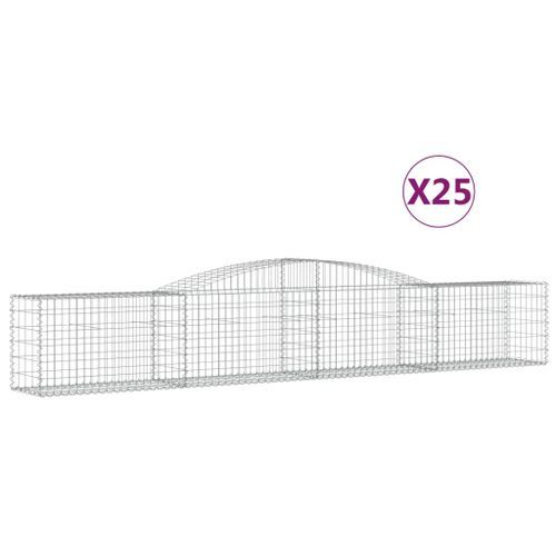 Paniers à gabions arqués 25 pcs 400x50x60/80 cm Fer galvanisé - Photo n°2; ?>