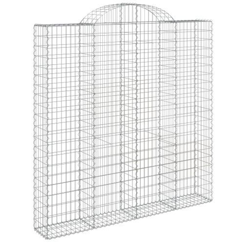 Paniers à gabions arqués 3 pcs 200x30x200/220 cm fer galvanisé - Photo n°3; ?>