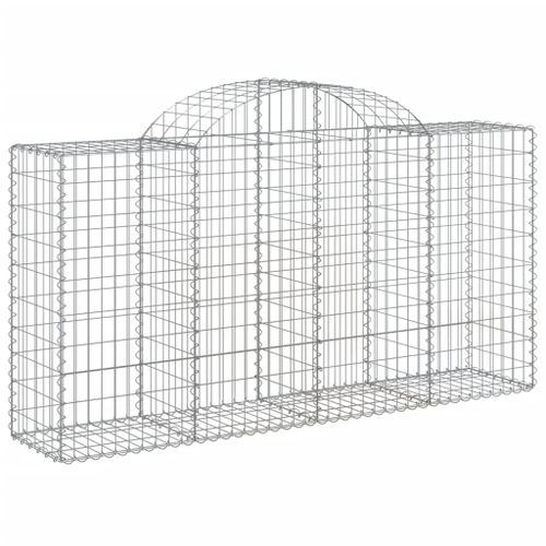 Paniers à gabions arqués 3 pcs 200x50x100/120 cm fer galvanisé - Photo n°3; ?>