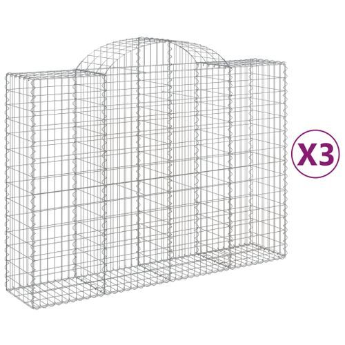 Paniers à gabions arqués 3 pcs 200x50x140/160 cm Fer galvanisé - Photo n°2; ?>