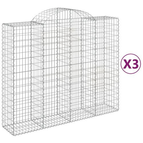 Paniers à gabions arqués 3 pcs 200x50x160/180 cm Fer galvanisé - Photo n°2; ?>