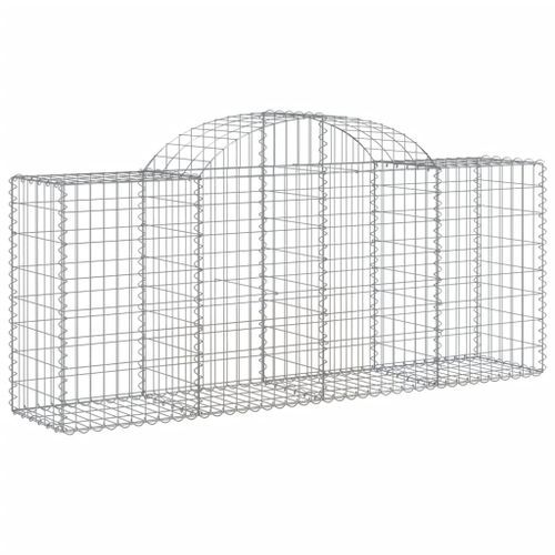 Paniers à gabions arqués 3 pcs 200x50x80/100 cm Fer galvanisé - Photo n°3; ?>