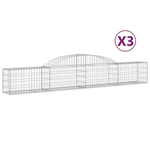 Paniers à gabions arqués 3 pcs 300x30x40/60 cm fer galvanisé - Photo n°2; ?>