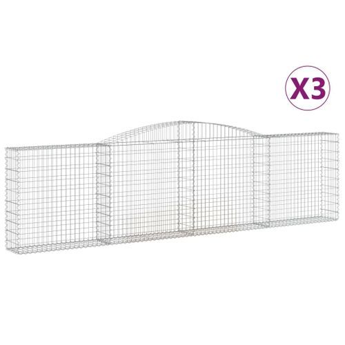 Paniers à gabions arqués 3 pcs 400x30x100/120 cm Fer galvanisé - Photo n°2; ?>