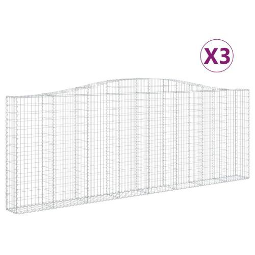 Paniers à gabions arqués 3 pcs 400x30x140/160 cm Fer galvanisé - Photo n°2; ?>