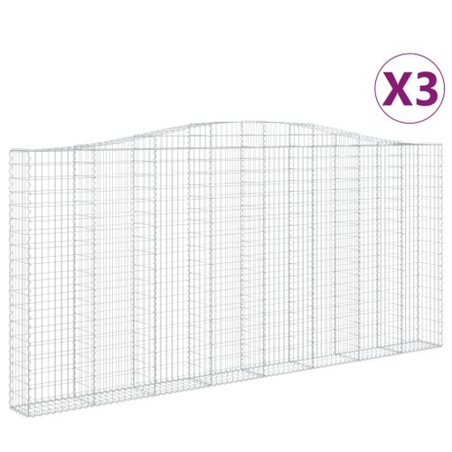 Paniers à Gabions Arqués 3 Pcs 400x30x180/200 Cm Fer Galvanisé 14 Paniers à gabions arqués 3 pcs 400x30x180/200 cm Fer galvanisé - Photo n°2; ?>