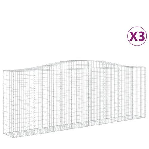 Paniers à gabions arqués 3 pcs 400x50x140/160 cm Fer galvanisé - Photo n°2; ?>