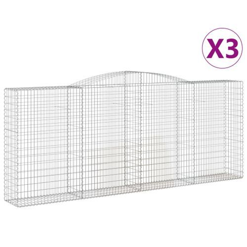 Paniers à gabions arqués 3 pcs 400x50x160/180 cm fer galvanisé - Photo n°2; ?>