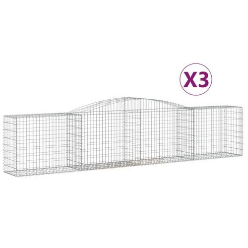 Paniers à gabions arqués 3 pcs 400x50x80/100 cm Fer galvanisé - Photo n°2; ?>