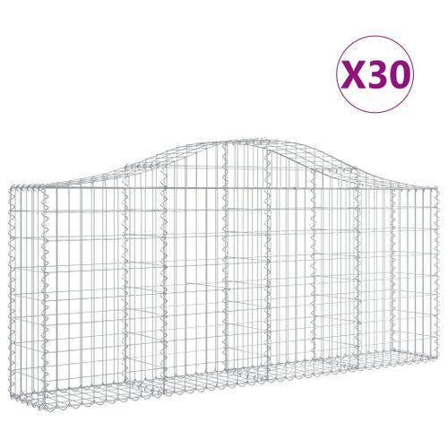 Paniers à gabions arqués 30 pcs 200x30x80/100 cm Fer galvanisé - Photo n°2; ?>