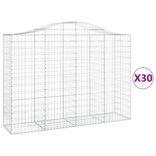 Paniers à gabions arqués 30 pcs 200x50x140/160 cm Fer galvanisé - Photo n°2; ?>