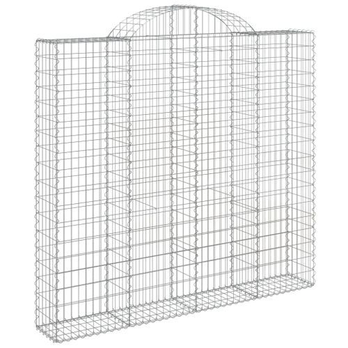 Paniers à gabions arqués 4 pcs 200x30x180/200 cm Fer galvanisé - Photo n°3; ?>