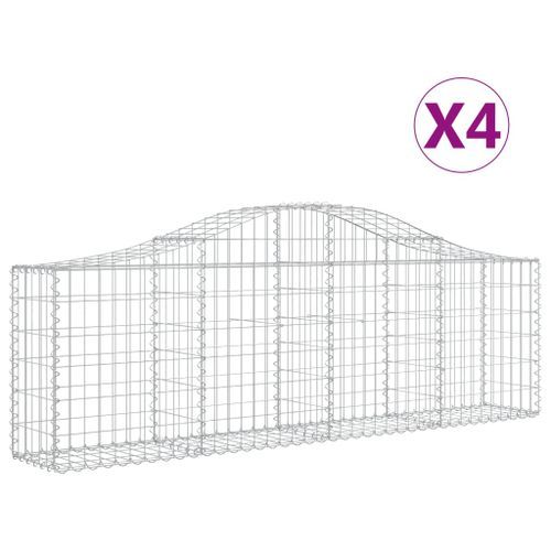 Paniers à gabions arqués 4 pcs 200x30x60/80 cm Fer galvanisé - Photo n°2; ?>