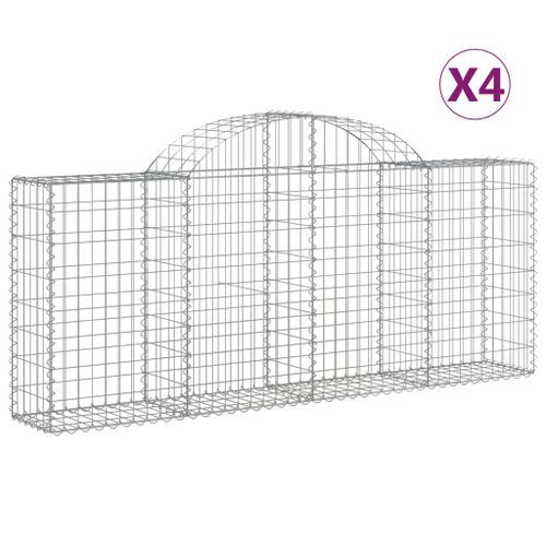 Paniers à gabions arqués 4 pcs 200x30x80/100 cm Fer galvanisé - Photo n°2; ?>