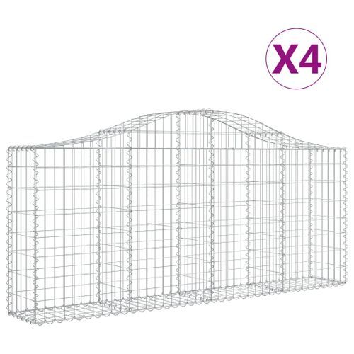 Paniers à gabions arqués 4 pcs 200x30x80/100 cm Fer galvanisé - Photo n°2; ?>