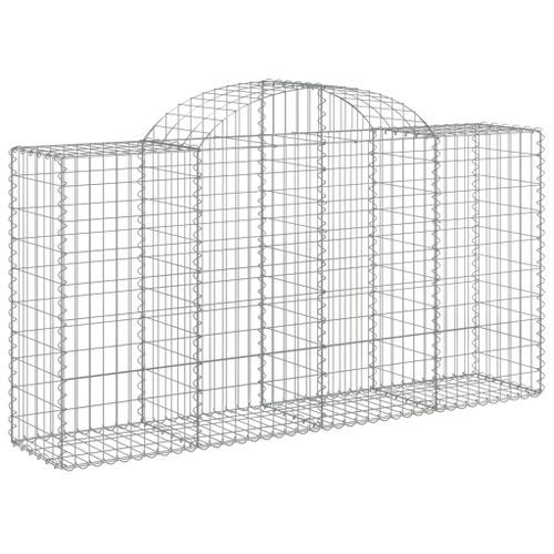 Paniers à gabions arqués 4 pcs 200x50x100/120 cm fer galvanisé - Photo n°3; ?>