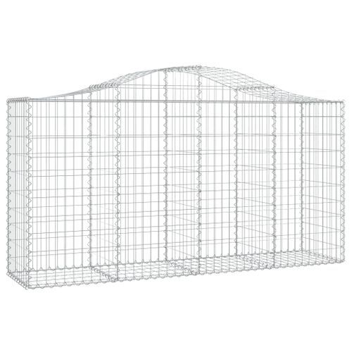 Paniers à gabions arqués 4 pcs 200x50x100/120 cm fer galvanisé - Photo n°3; ?>