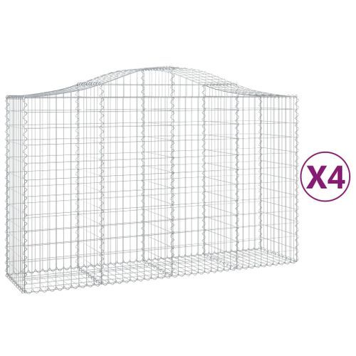 Paniers à gabions arqués 4 pcs 200x50x120/140 cm Fer galvanisé - Photo n°2; ?>