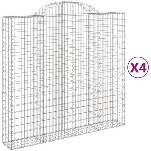 Paniers à gabions arqués 4 pcs 200x50x180/200 cm Fer galvanisé - Photo n°2; ?>